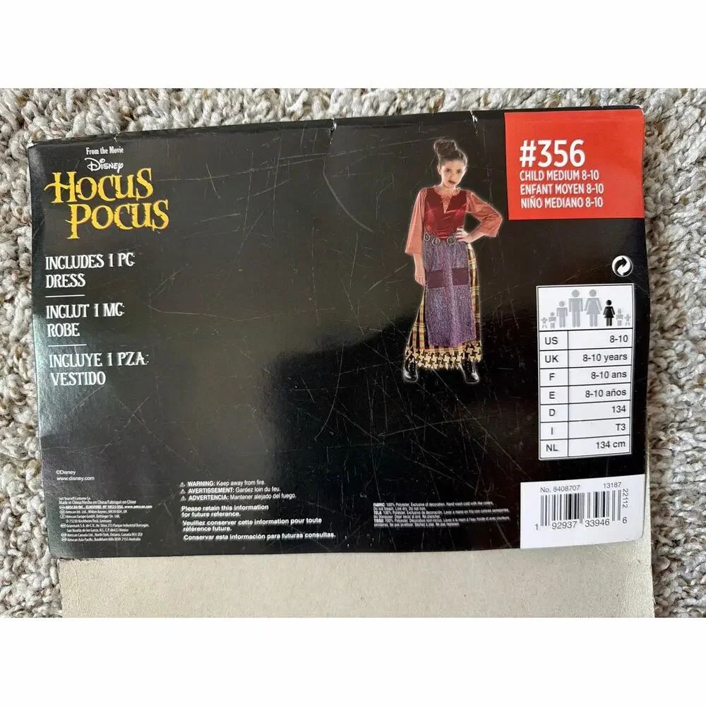 Disney Hocus Pocus Mary Sanderson Halloween Costume Child Medium 8-10